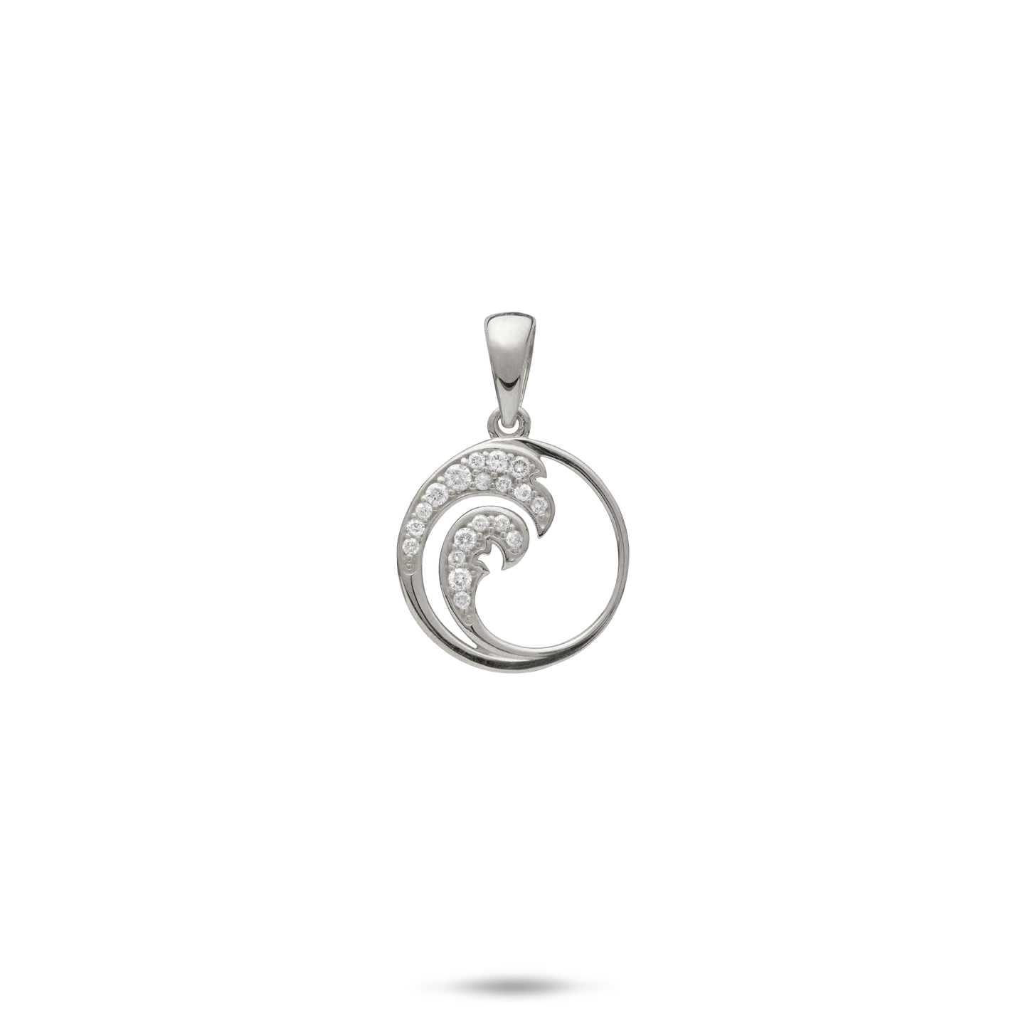 Nalu Pendant in White Gold with Diamonds - 12mm