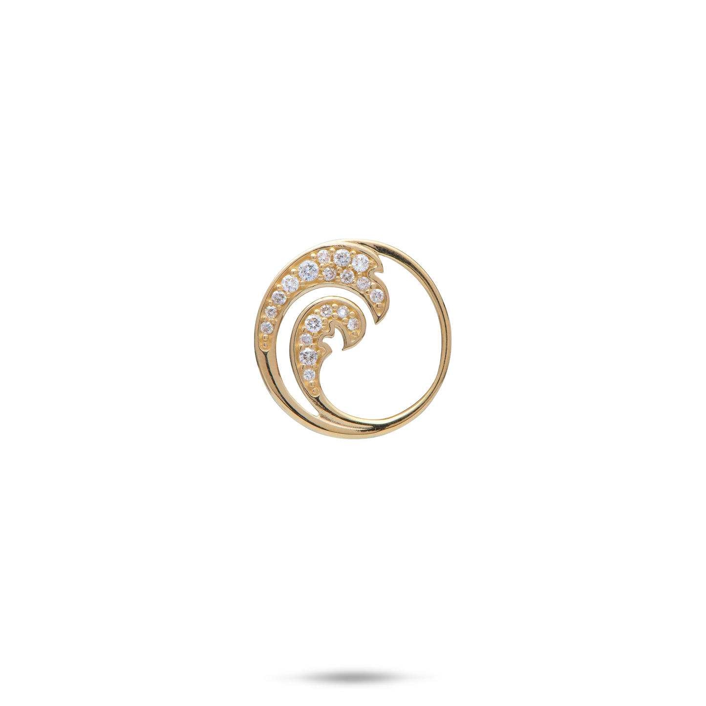 Nalu Pendant in Gold with Diamonds - 15mm