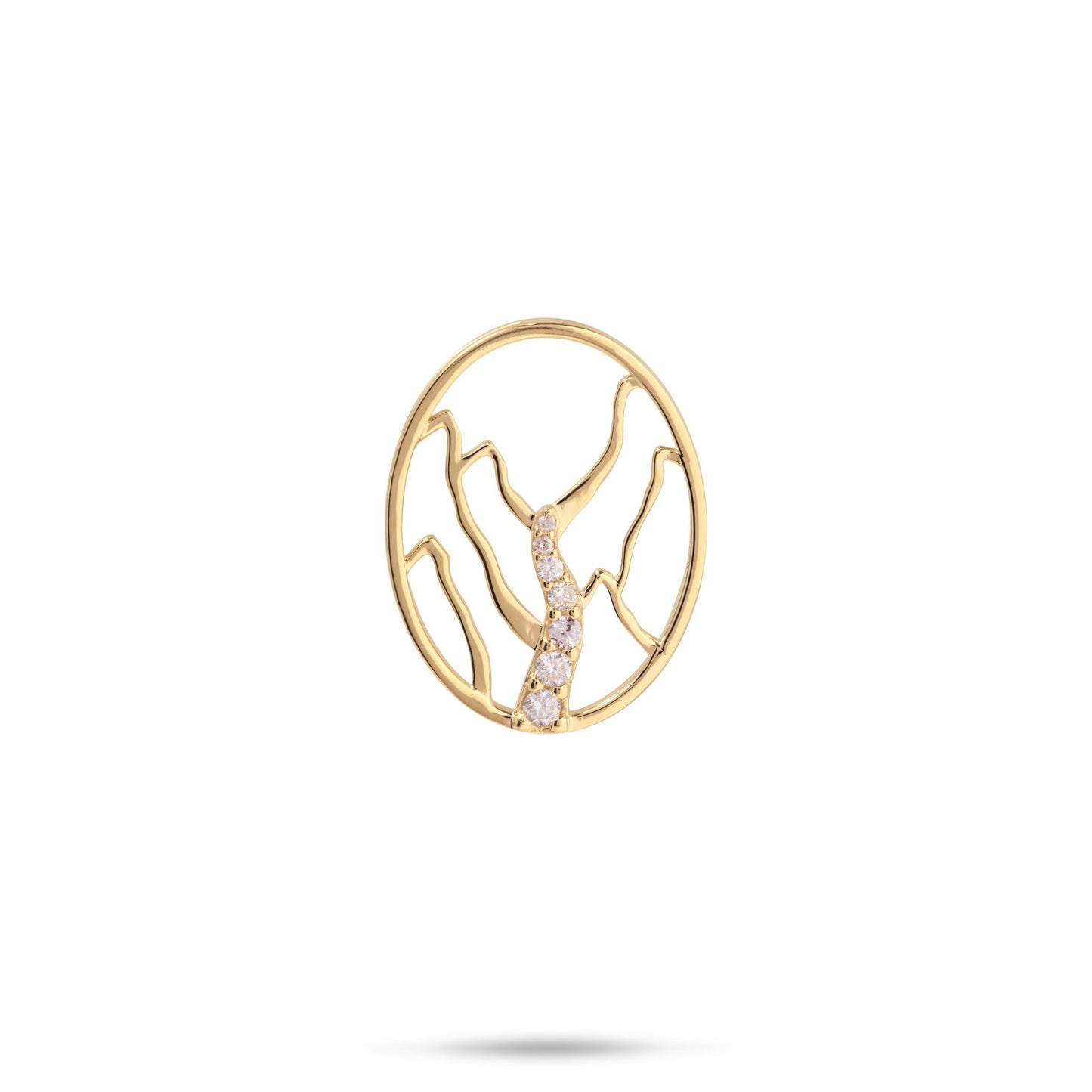 Koʻolau Waterfall Pendant in Gold with Diamonds - 20mm