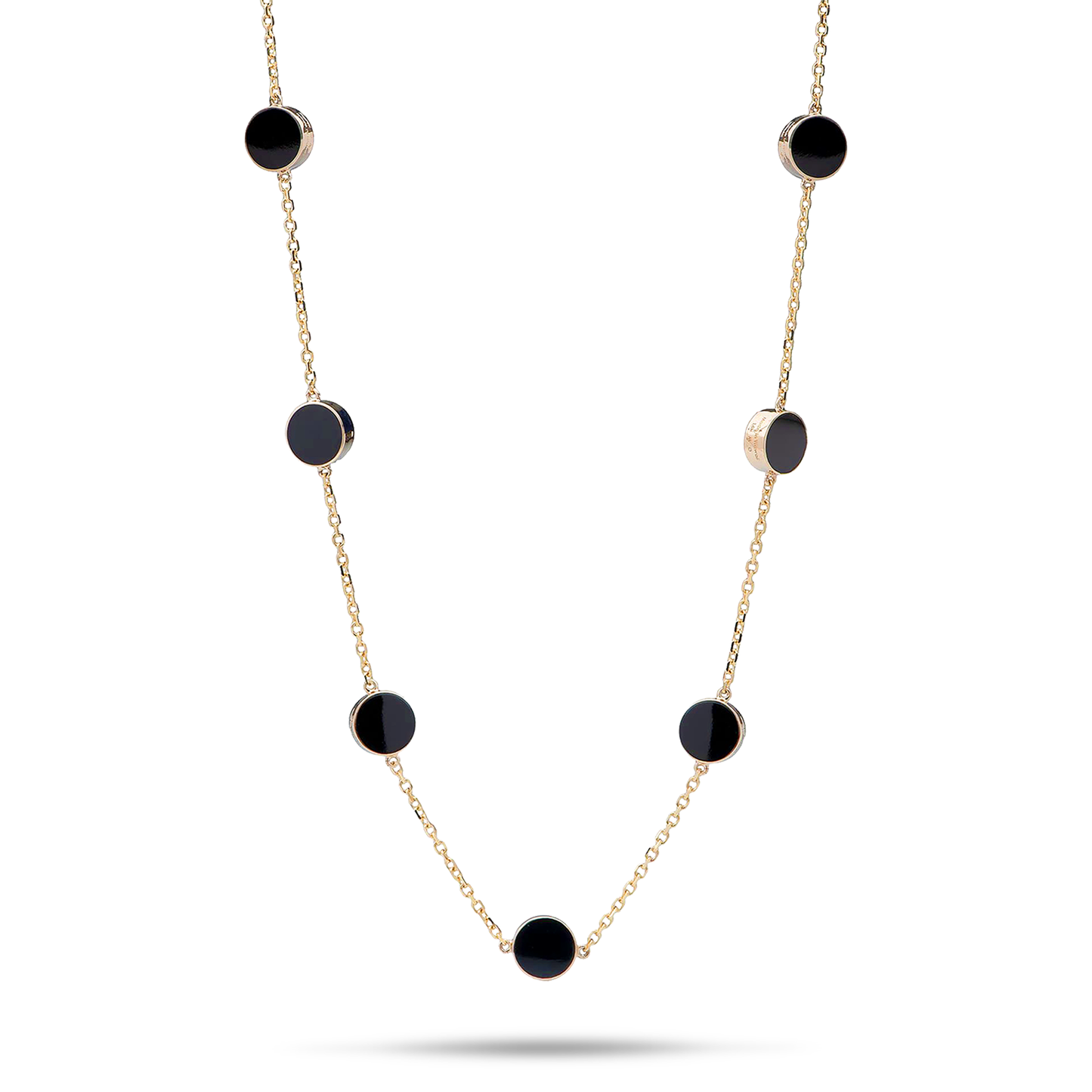 18-20" Adjustable Eclipse Black Coral Necklace in Gold