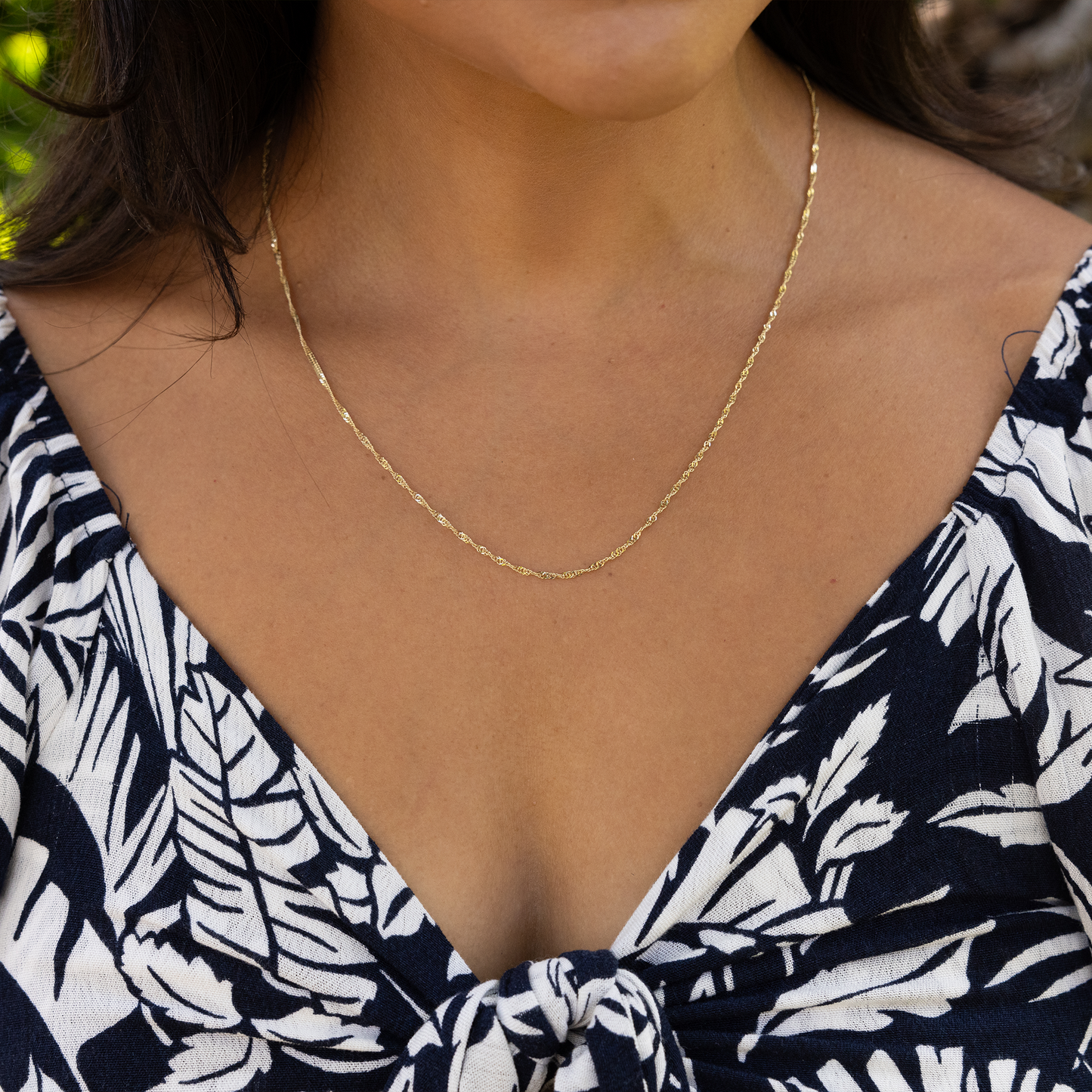 1.5mm Singapore Chain in Gold