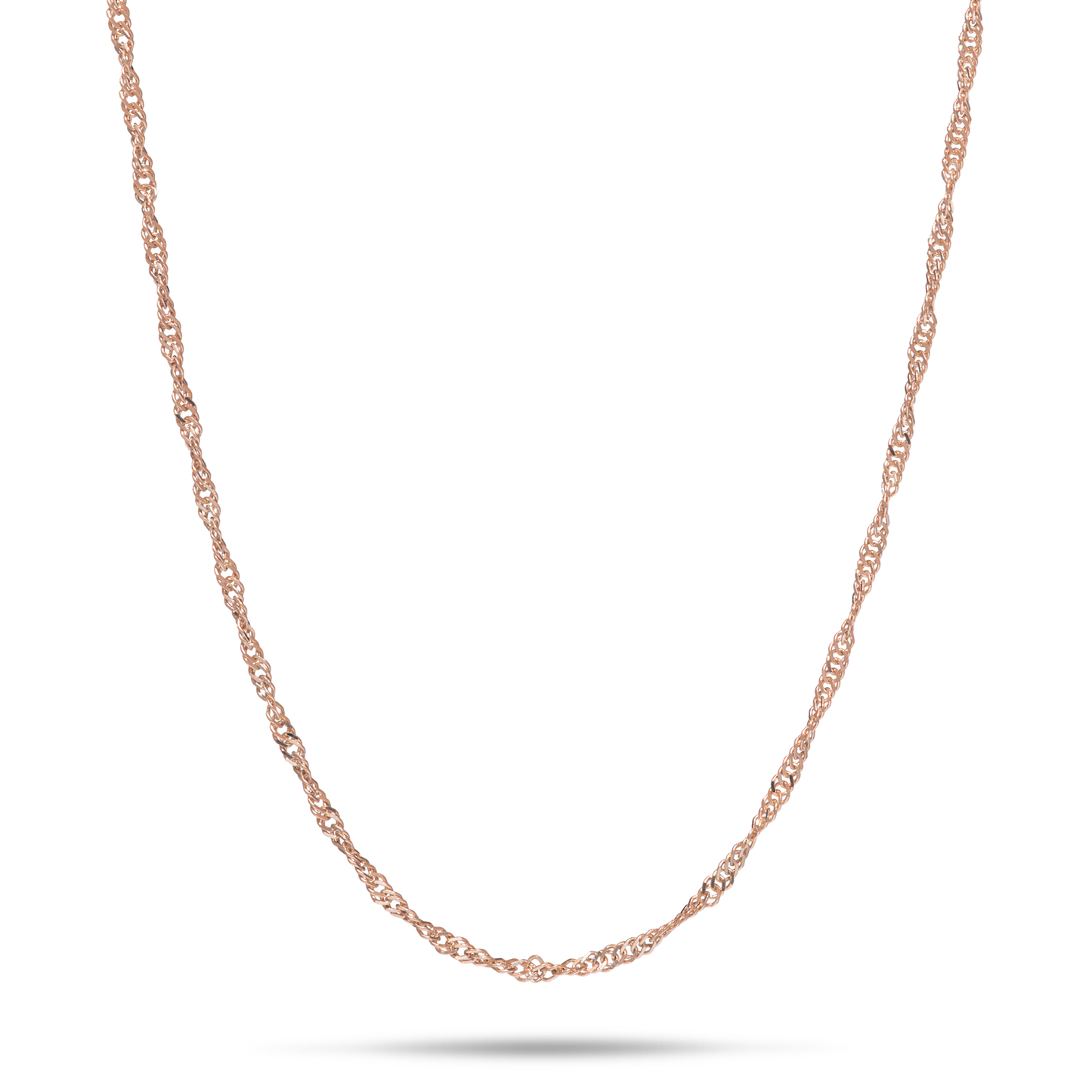 1.0mm Singapore Chain in Rose Gold