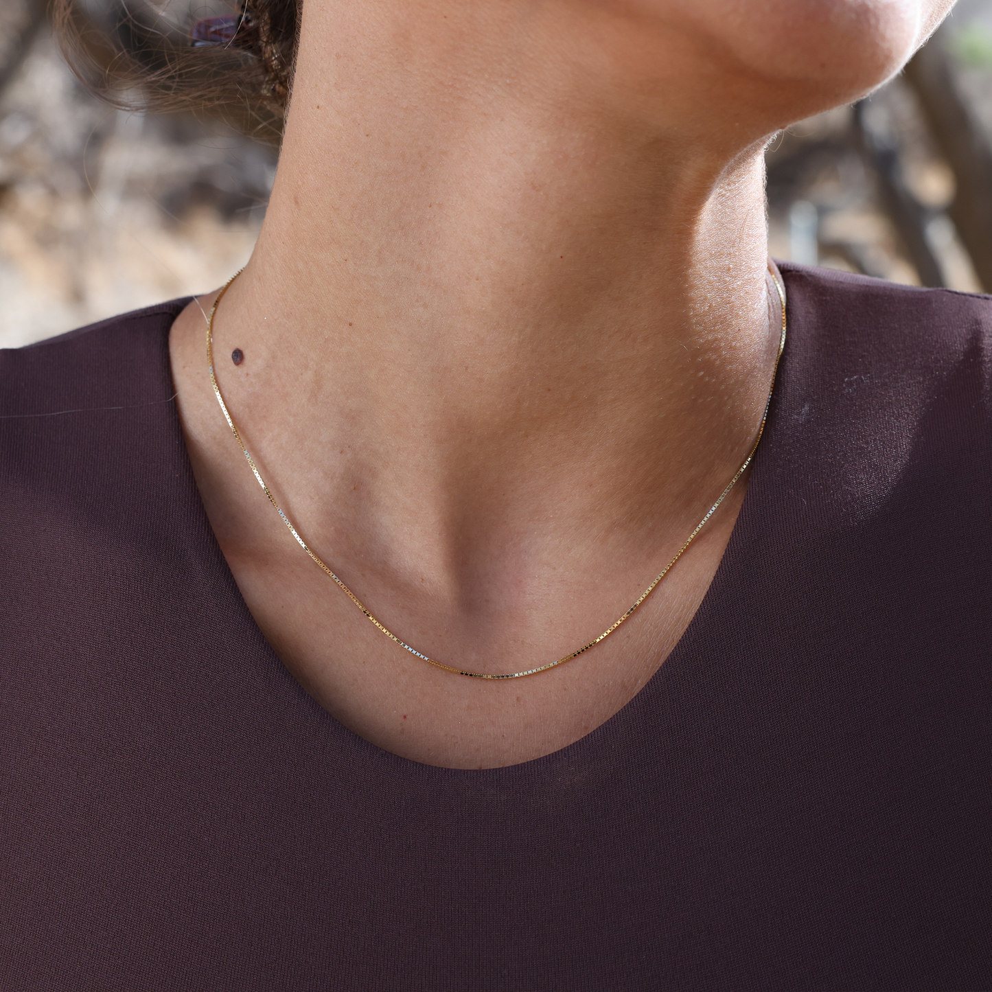22" Adjustable 0.85mm Box Chain in Gold