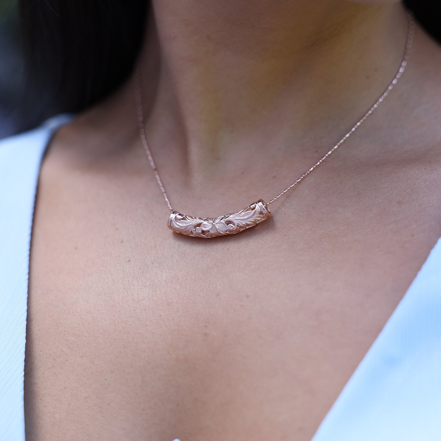 1.0mm Ball Bar Chain in Rose Gold
