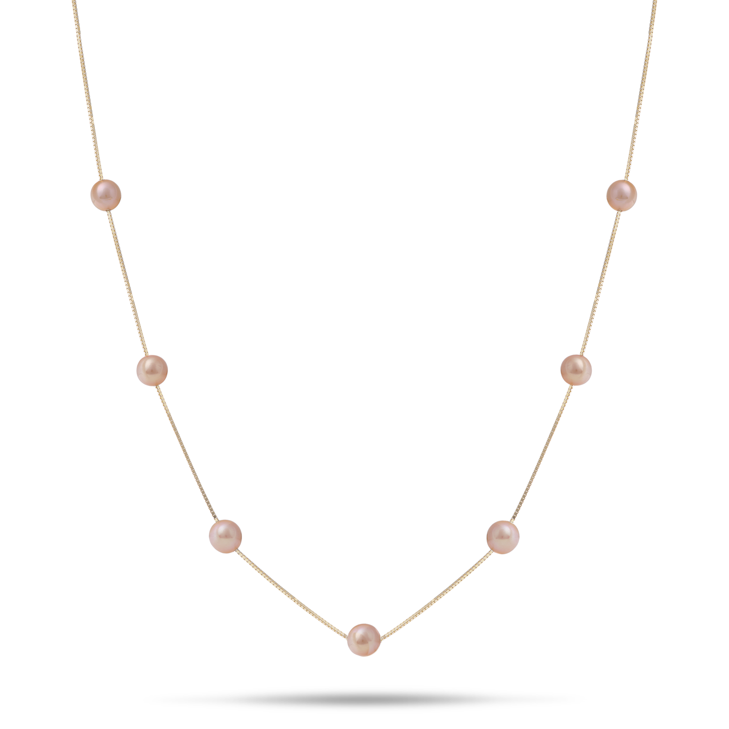 18" Freshwater Pearl Necklace in Gold - 5-6mm
