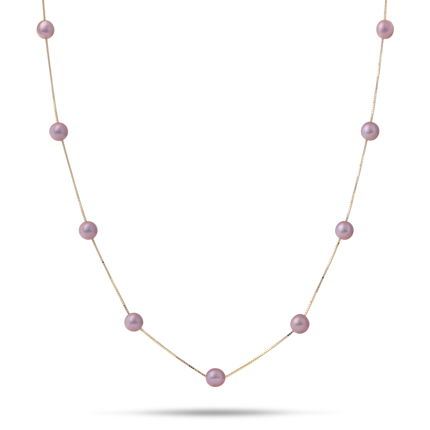 18" Freshwater Pearl Necklace in Gold - 5-6mm