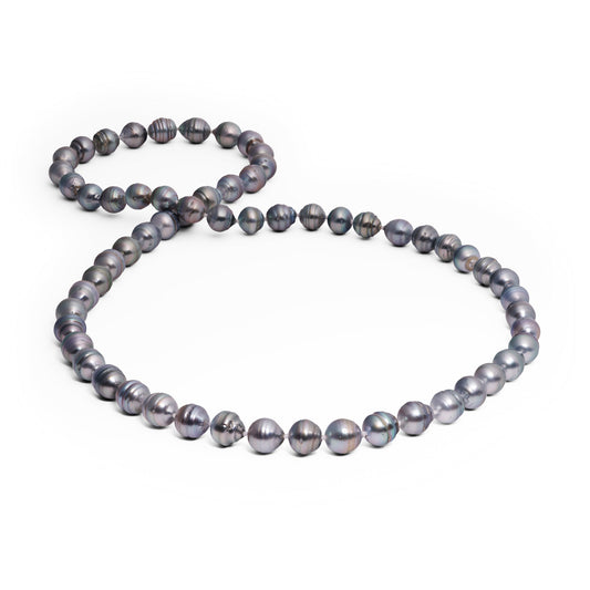30" Circle Tahitian Black Pearl Strand - 10-12mm