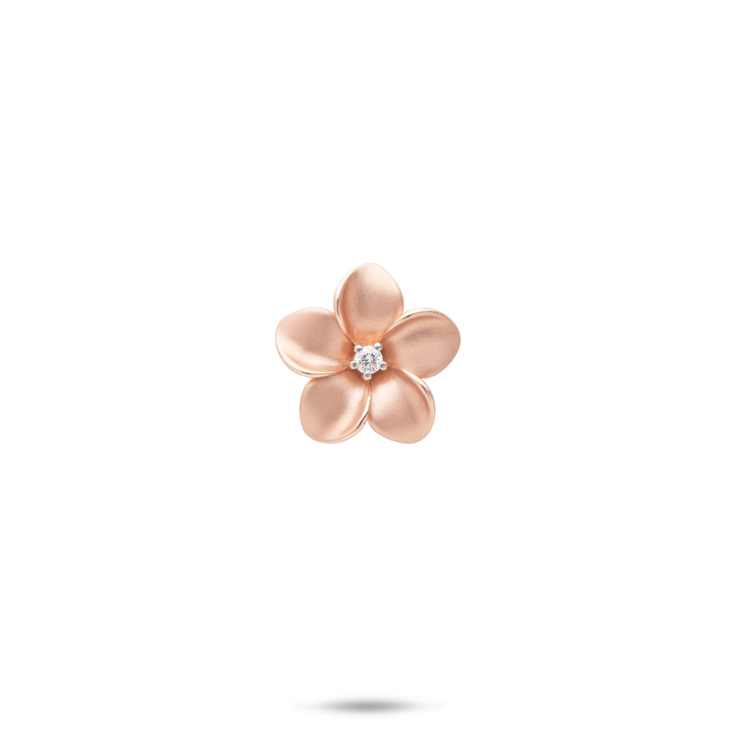 Plumeria Pendant in Rose Gold with Diamond - 13mm