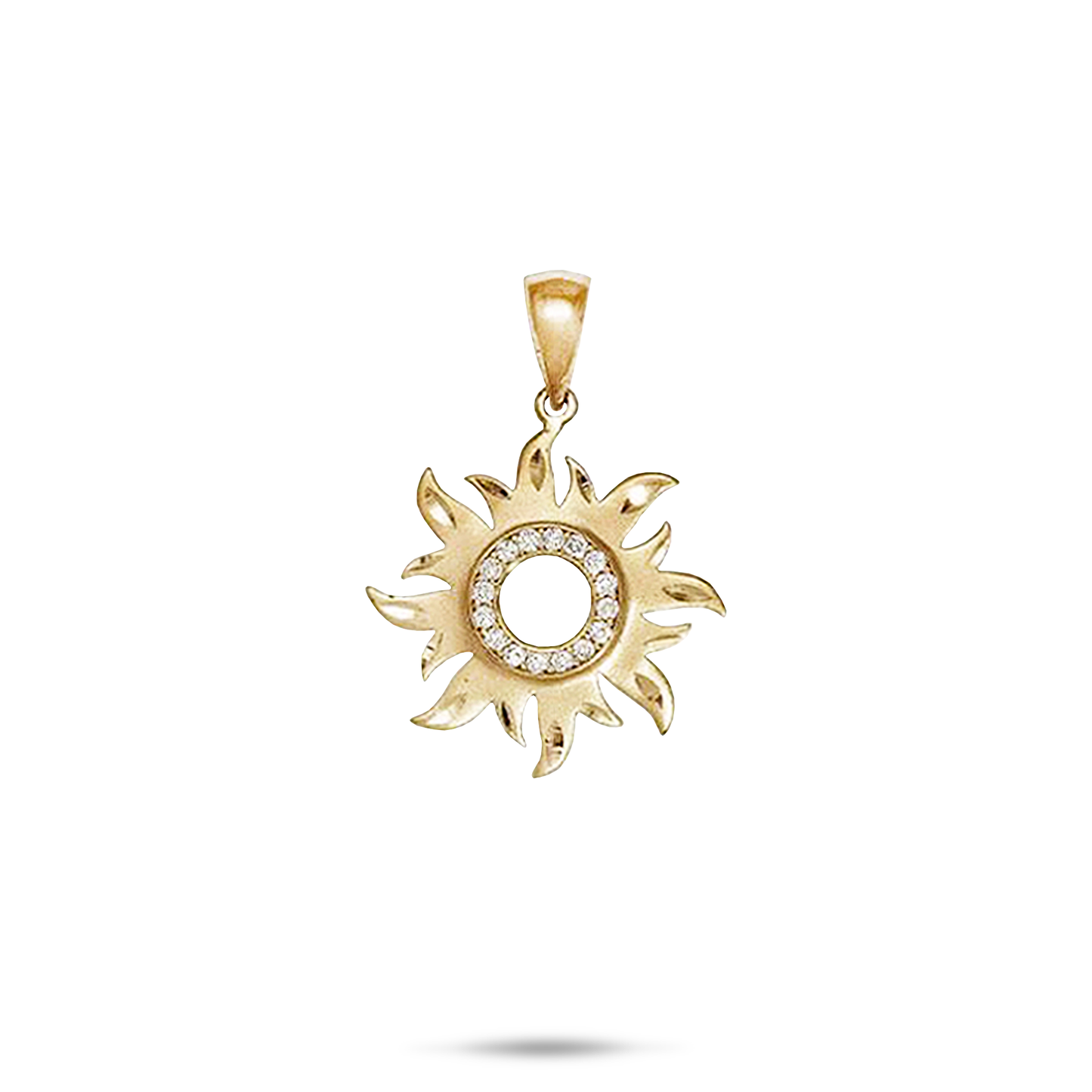 Sun Pendant in Gold with Diamonds - 17mm