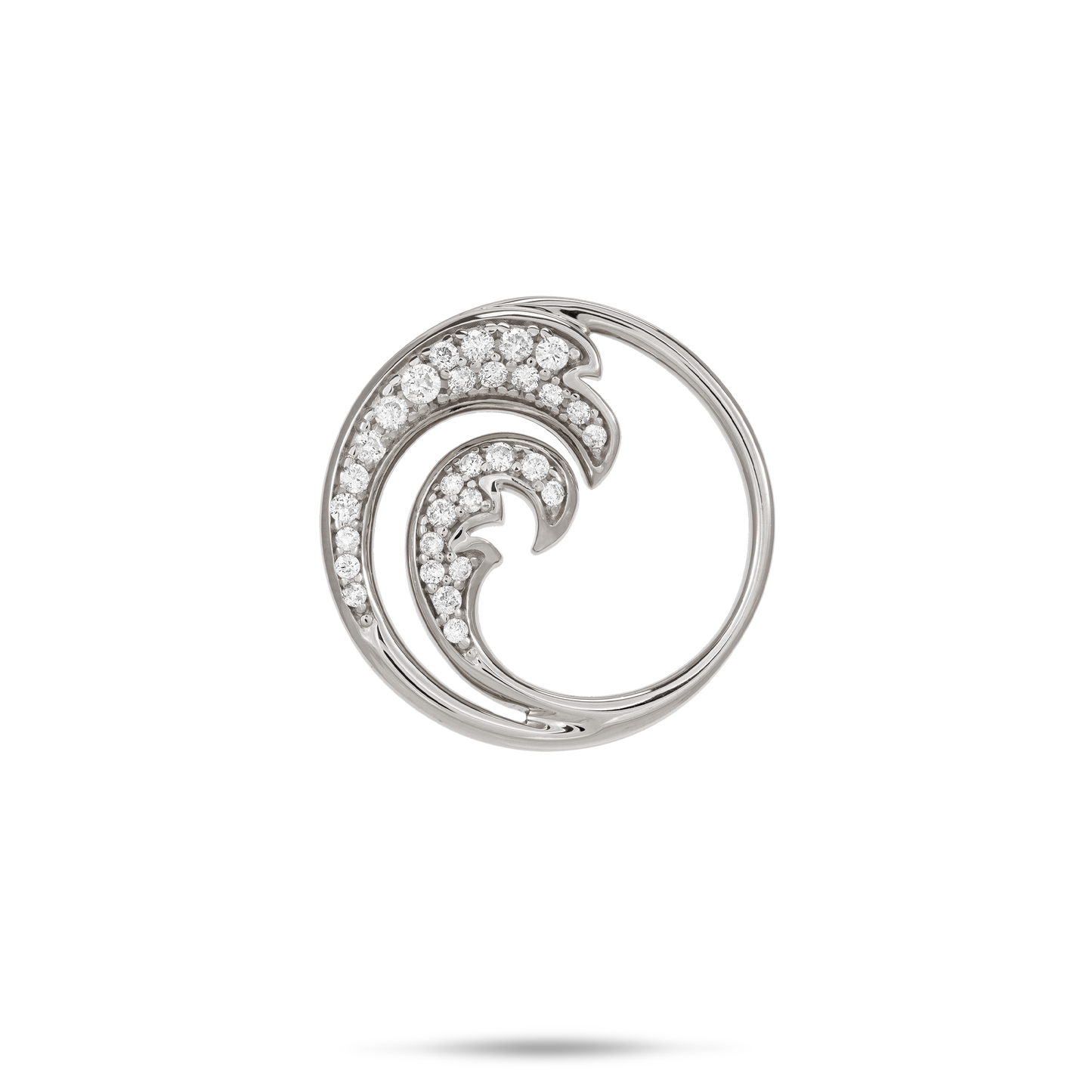 Nalu Pendant in White Gold with Diamonds - 22mm