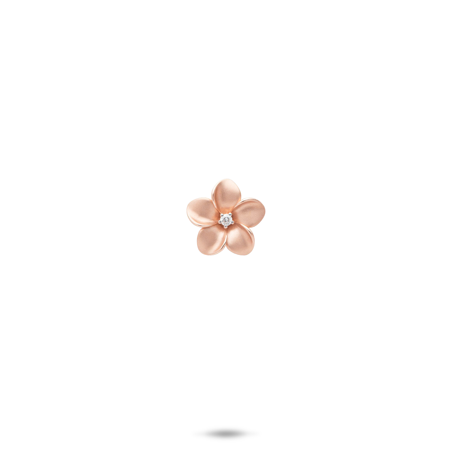 Plumeria Pendant in Rose Gold with Diamond - 9mm