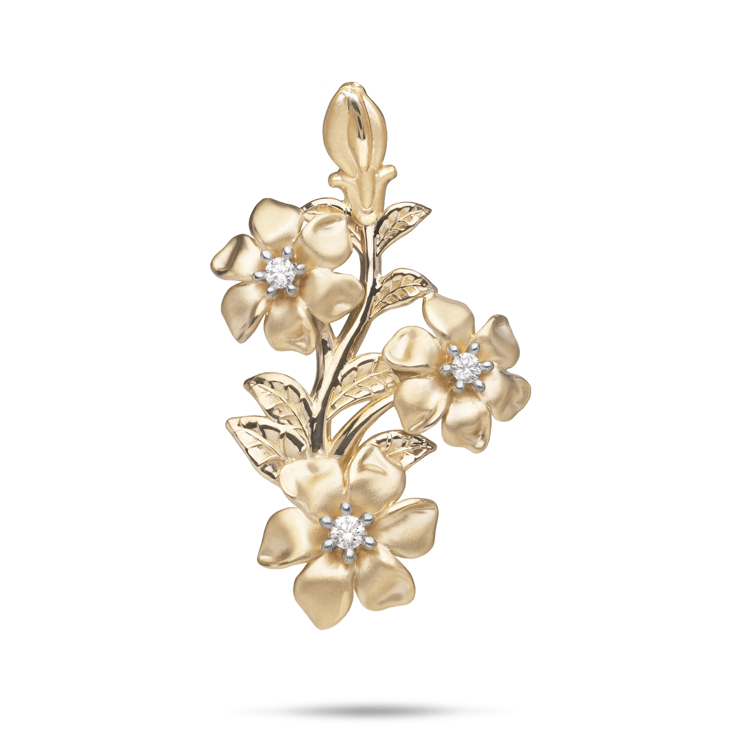 Nāʻū Pendant in Gold with Diamonds - 40mm