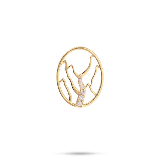 Koʻolau Waterfall Pendant in Gold with Diamonds - 20mm