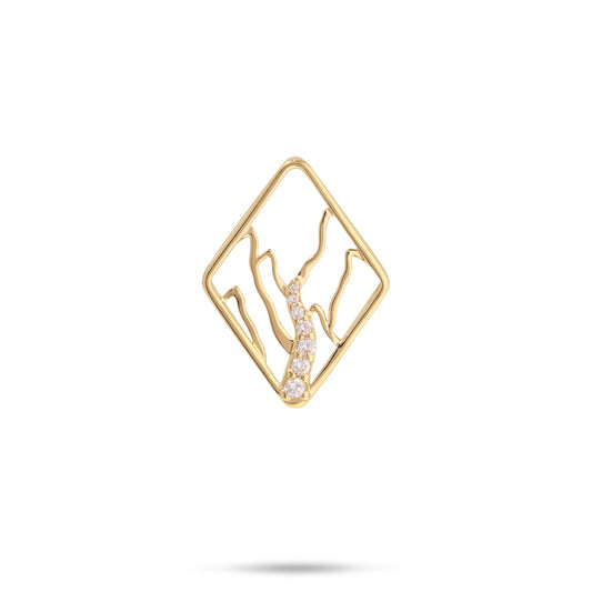 Koʻolau Waterfall Pendant in Gold with Diamonds - 22mm