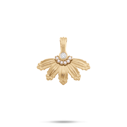 Mountain Naupaka Pendant in Gold with Diamonds - 28mm