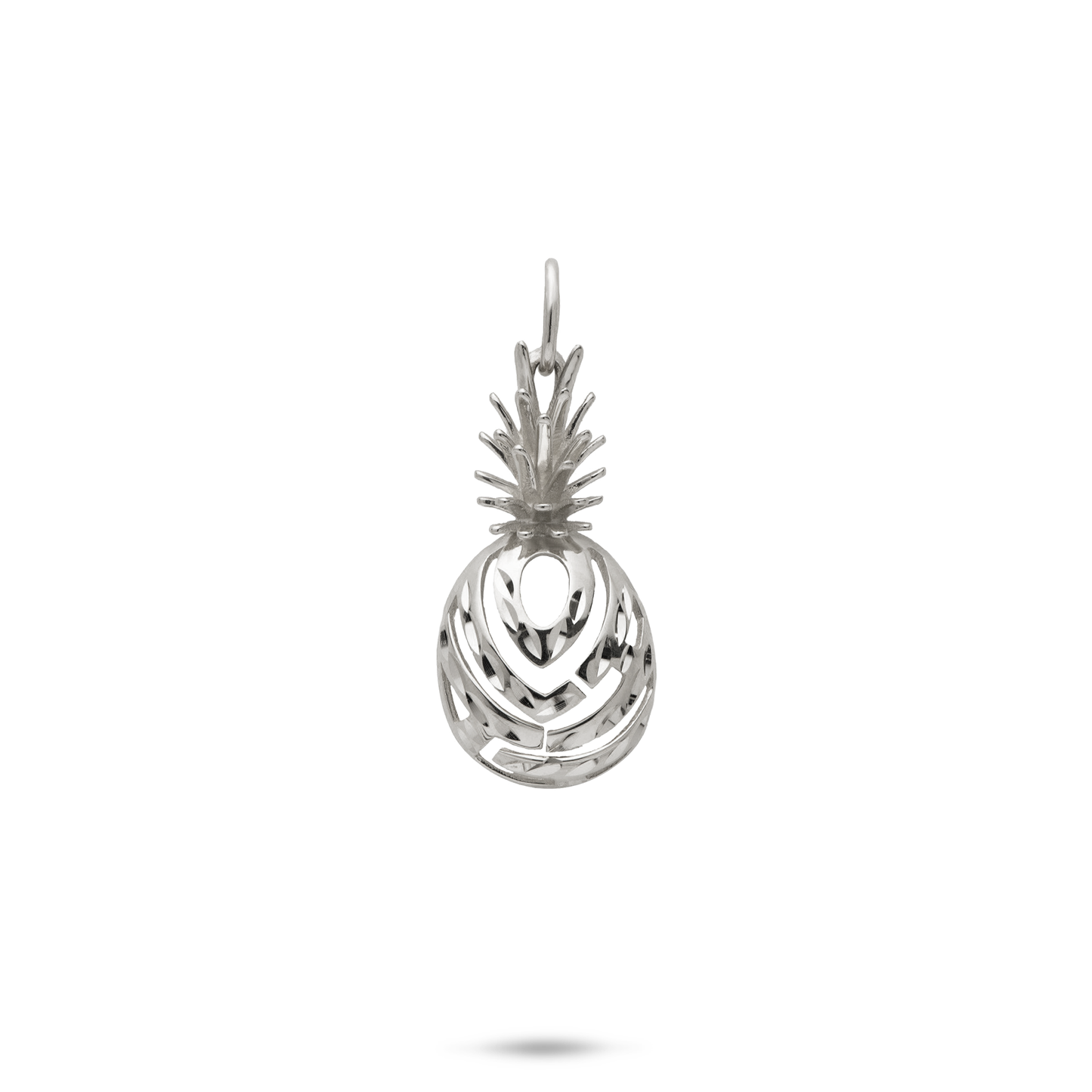 Aloha Pineapple Pendant in White Gold