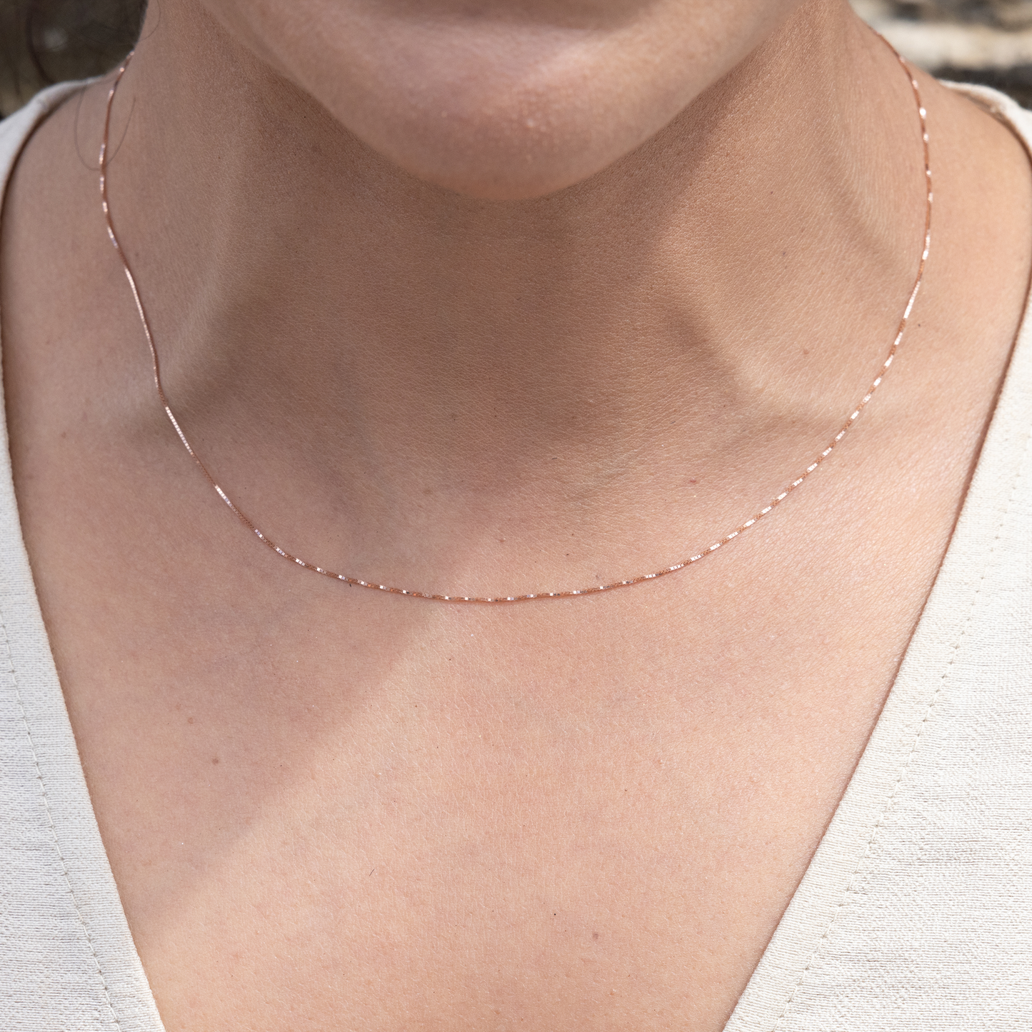 0.45mm Box Chain in 10k Rose Gold