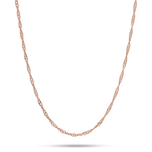 1.0mm Singapore Chain in Rose Gold