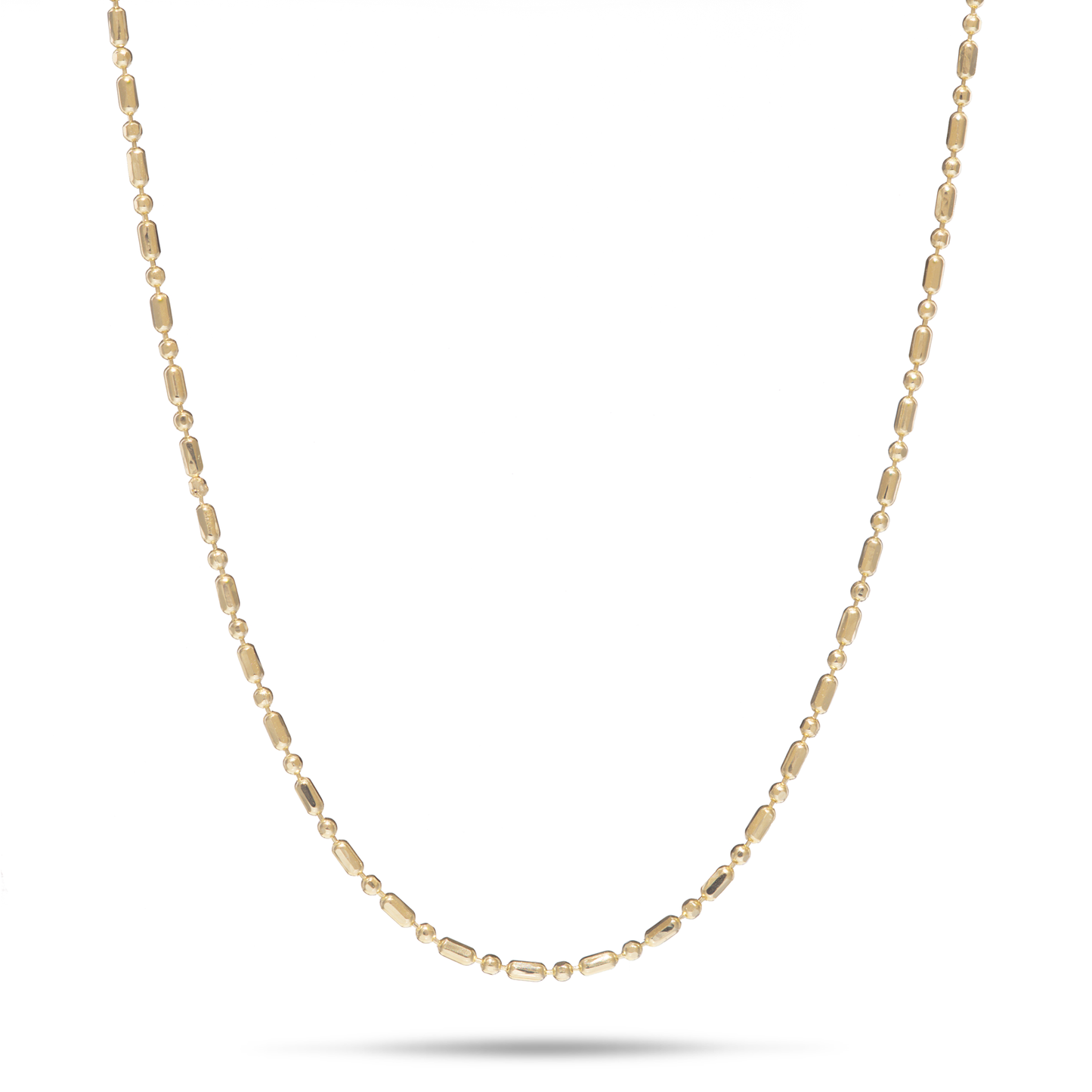 18" 1.0mm Bar Ball Chain in Gold