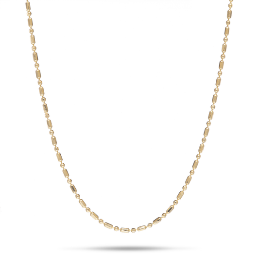 18" 1.0mm Bar Ball Chain in Gold