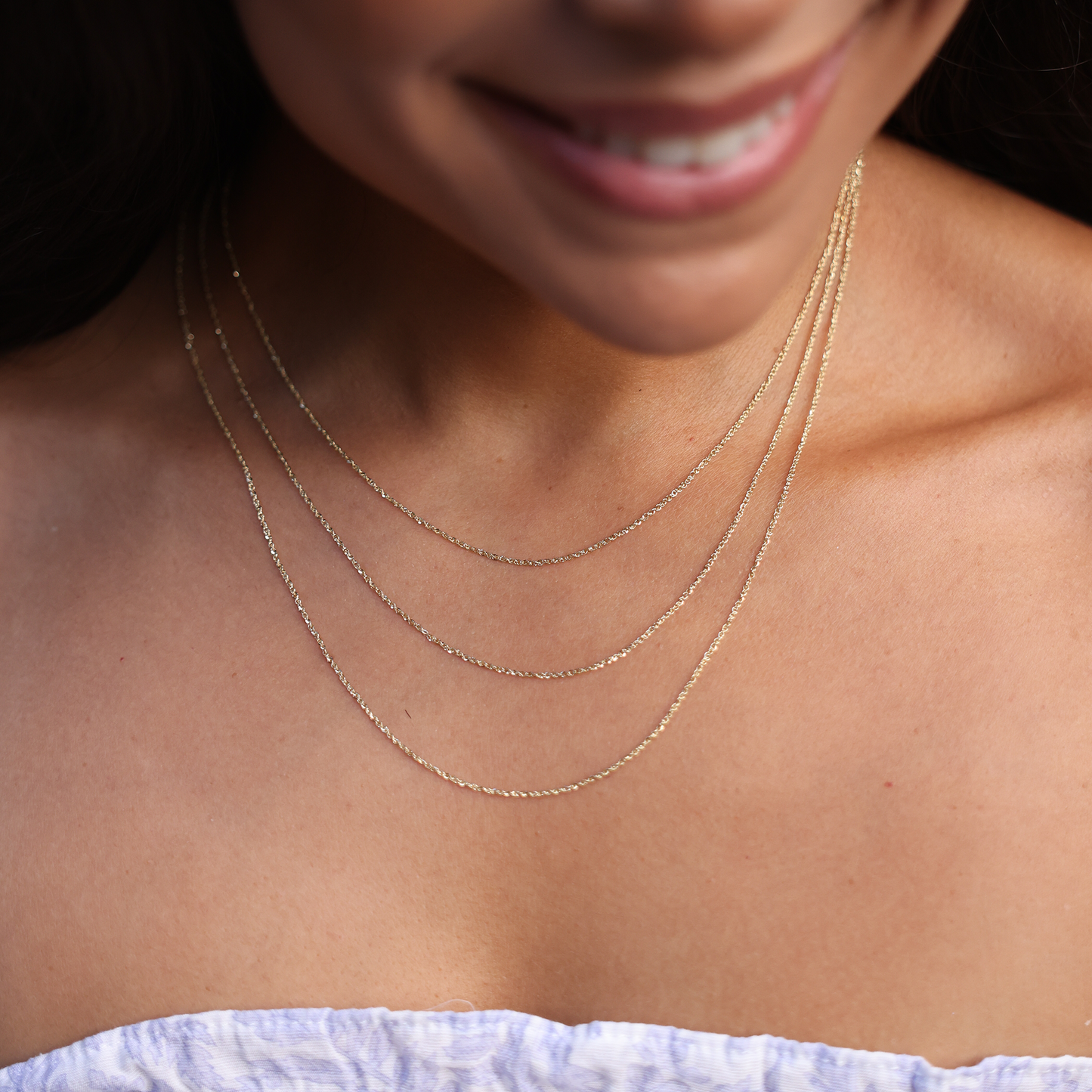 0.8mm Baby Rope Chain in Gold