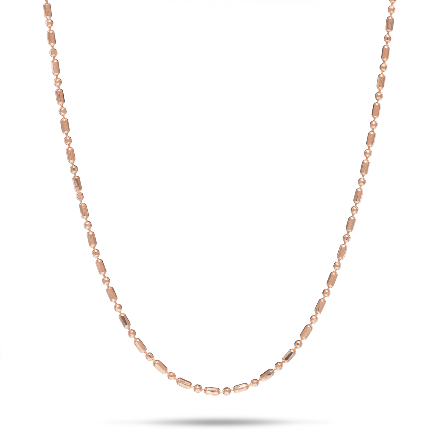 1.0mm Ball Bar Chain in Rose Gold