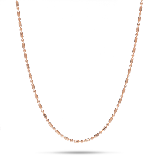 1.0mm Ball Bar Chain in Rose Gold