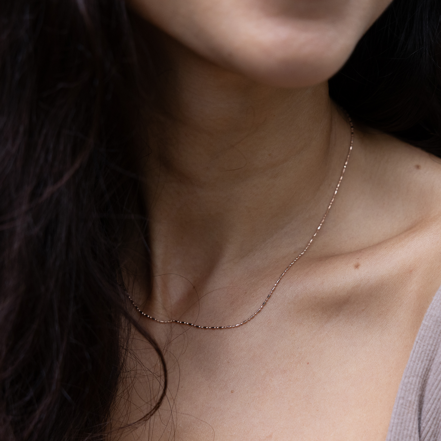 1.0mm Ball Bar Chain in Rose Gold