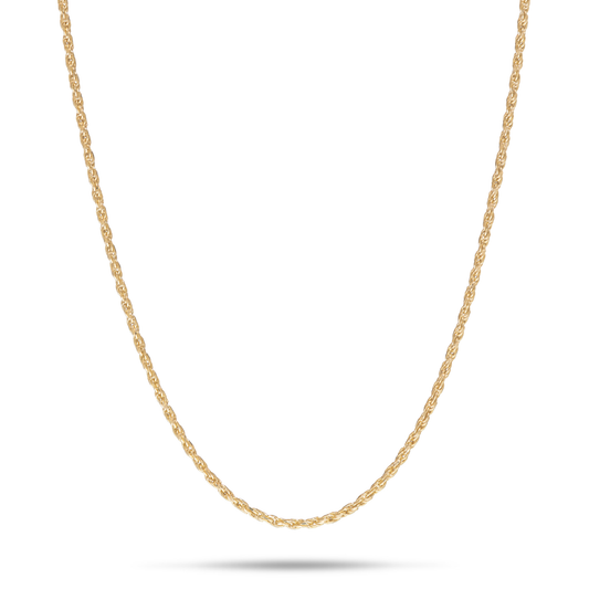 22" Adjustable 1.0mm Rope Chain in Gold