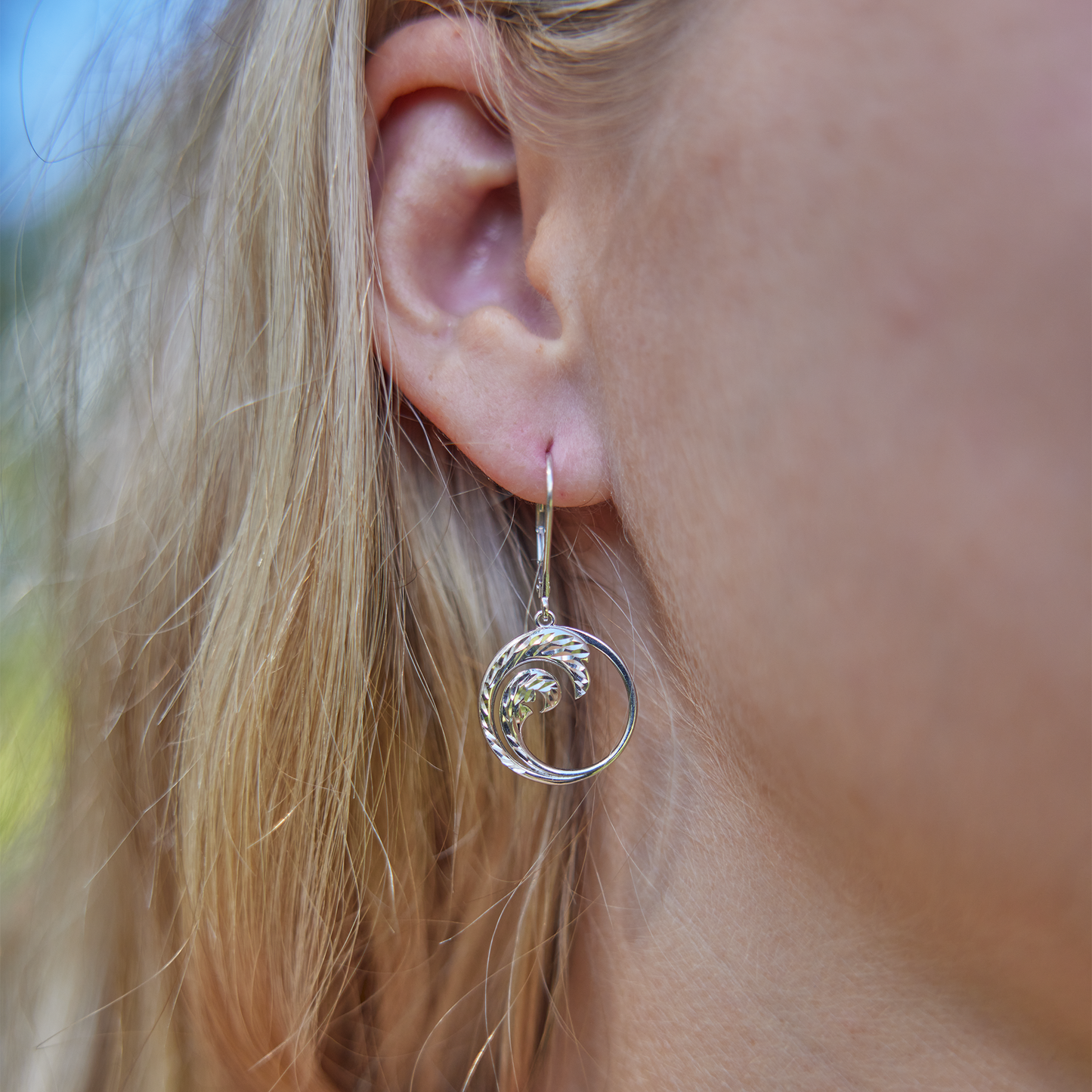 Nalu Earrings in Sterling Silver - 18mm