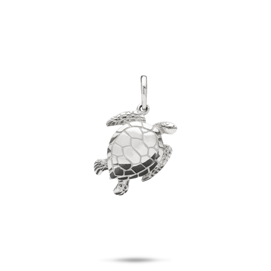 Honu Pendant / Charm in Sterling Silver - 18mm
