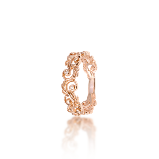 Living Heirloom Ring in Rose Gold with Diamonds - 6mm