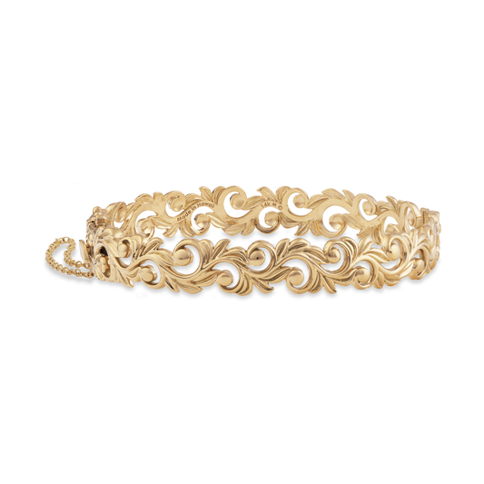 Living Heirloom Hinge Bracelet in Gold - 10mm