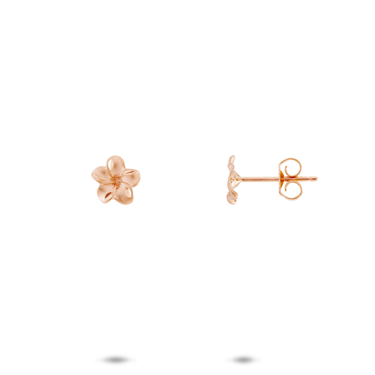 Plumeria Earrings in Rose Gold - 7mm