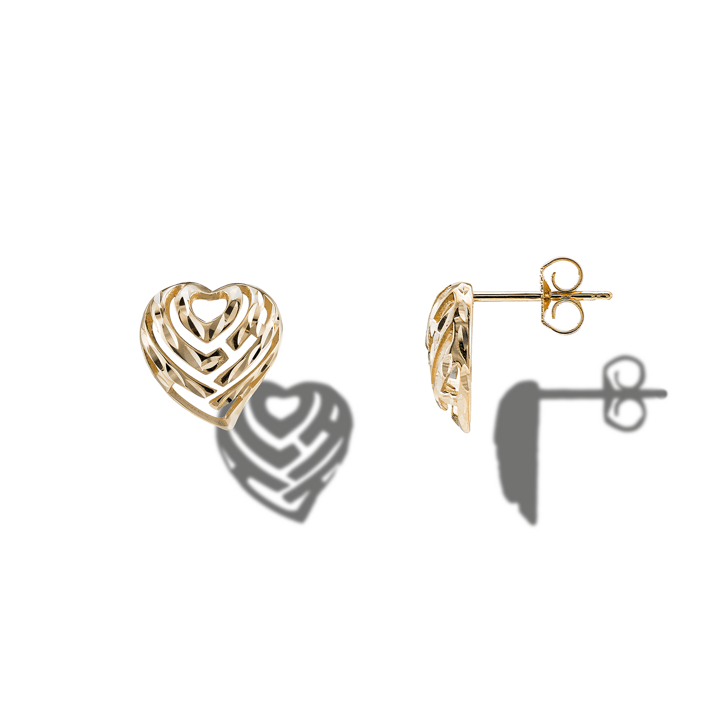 Aloha Heart Earrings in Gold - 11mm