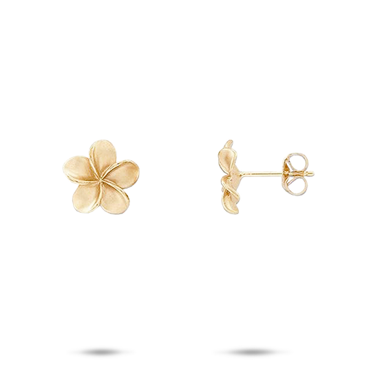 Plumeria Earrings in Gold - 11mm