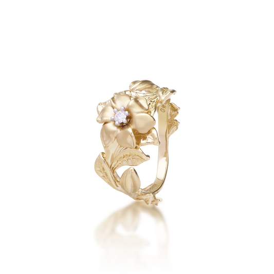 Nāʻū Ring in Gold with Diamond - 14mm
